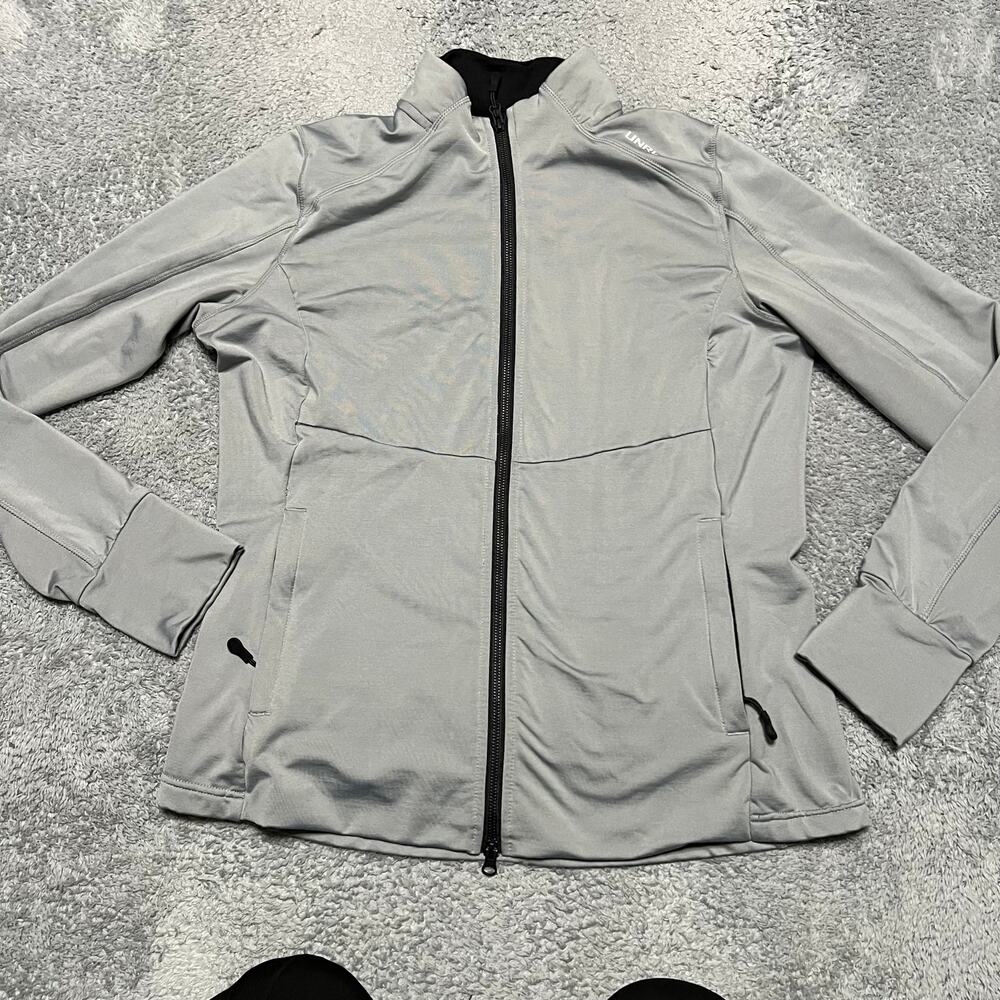 UNRL Jacket Womens Large Gray Full Zip Performance Thumb Holes